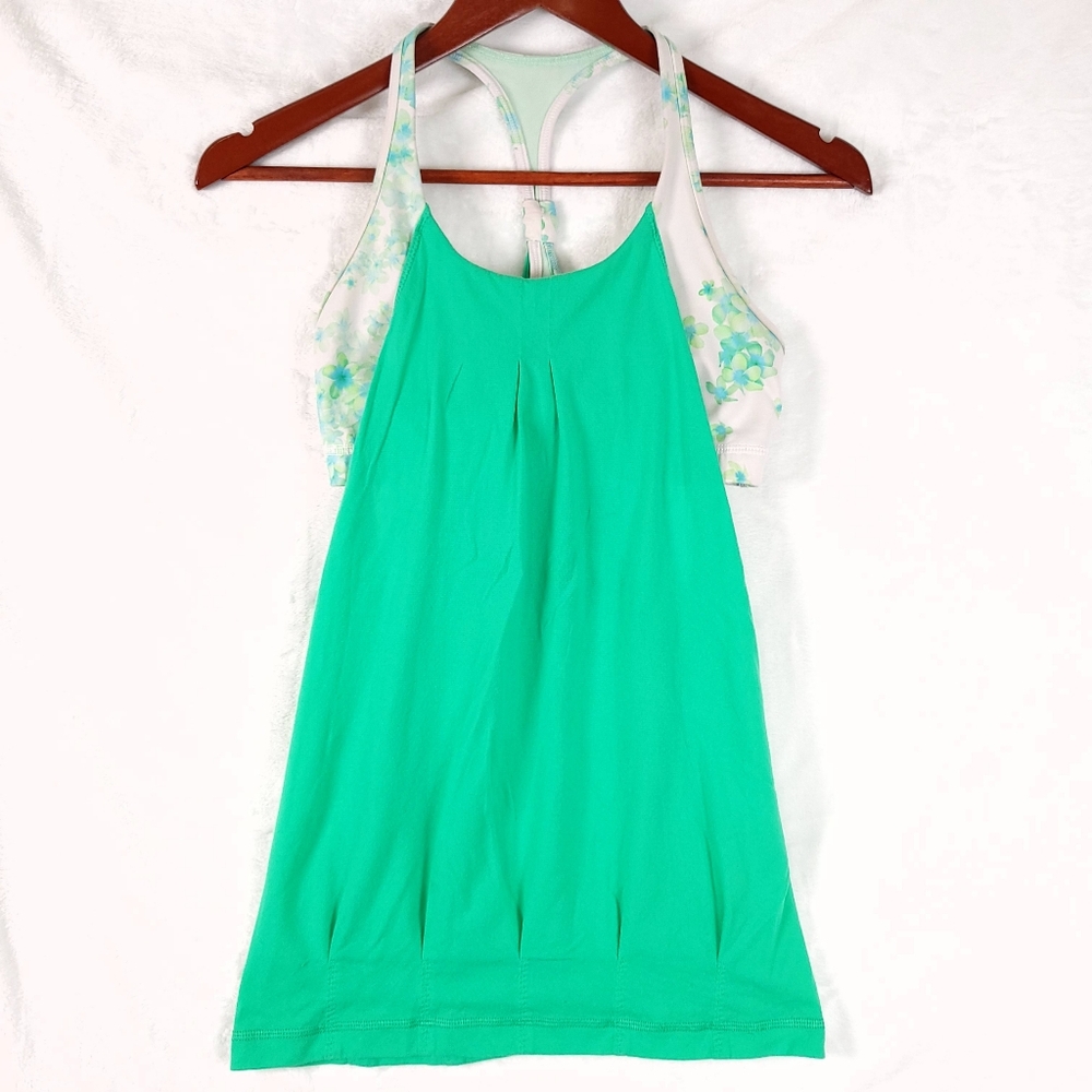 Lululemon Practice Freely Tank Green Floral 4